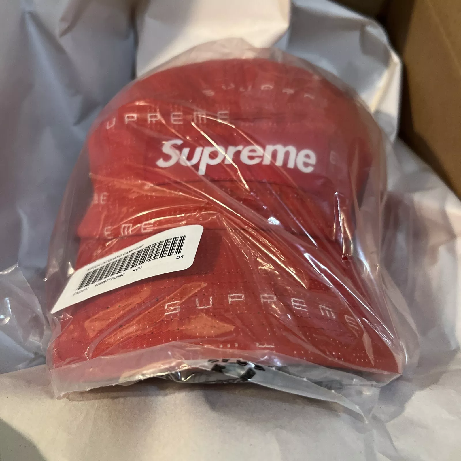 Casquette de camp Supreme Stitch Jacquard (rouge)   à la main