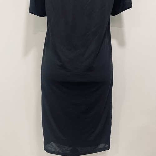 VANESSA BRUNO 1 VTG Black Short Sleeve Shift Dress Wool Blend Knit Portugal S - Picture 9 of 17