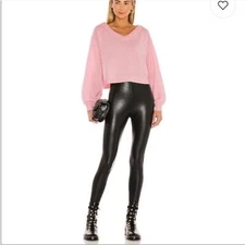 Commando Control Faux Leather High Rise Legging Pants Black Medium Slimming M