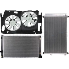 For 2009-2012 Toyota RAV4 3.5L Radiator & Condenser & Cooling Fan Kit