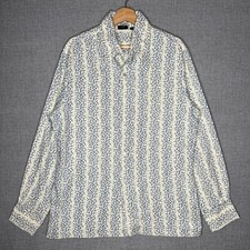 Vintage Joel California Disco Shirt Mens L Polyester Hippy Floral 60s 70s