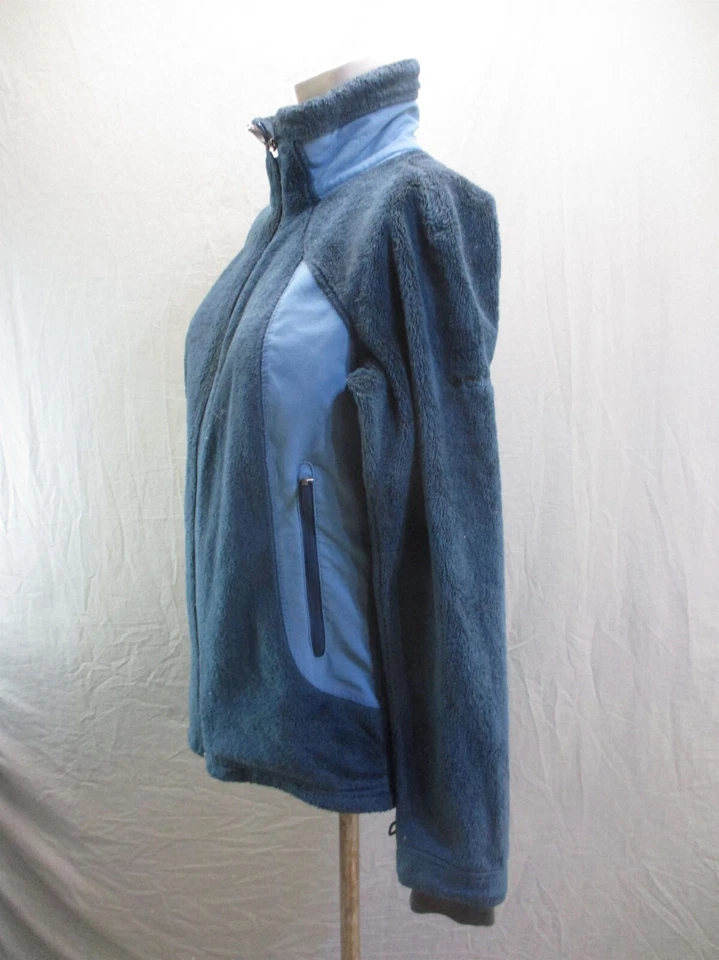 Chaqueta atlética Columbia talla M para mujer gris y azul intercambio cuello alto 5BL142 Foto 3 de 4