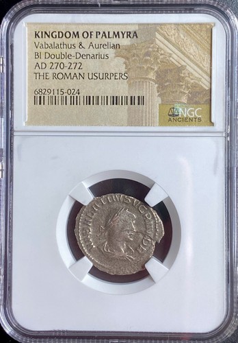 Kingdom Of Palmyra Emperors Vabalathus and Aurelian NGC Genuine Coin 270-272AD