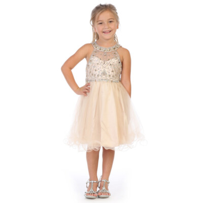 CHAMPAGNE Size 18 Flower Girl Dress Bridesmaid Formal Birthday Party  Graduation | eBay