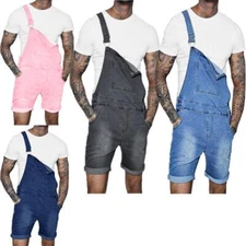New Men's suspenders Jeans Bibs Jumpsuit Shorts Coveralls Overalls Short Pants