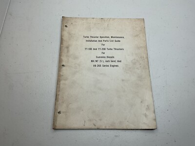 Cummins Diesel V8-265 Engine Turbo Thruster Operation Maintenance Parts Guide