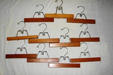 Wooden Pants Hanger / Slacks Hangers 9" Lot of 11,Vintage Clothes Hanger,Brown