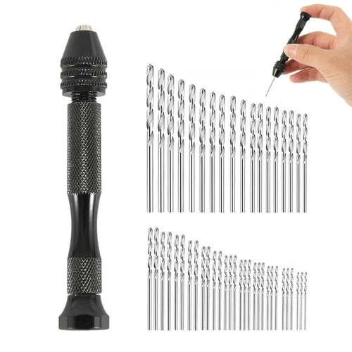 Sortiment Mini Bohrer 0,5-3,0mm Miniaturbohrer 48 Stück mit Handbohrer Set DE - Bild 1 von 7
