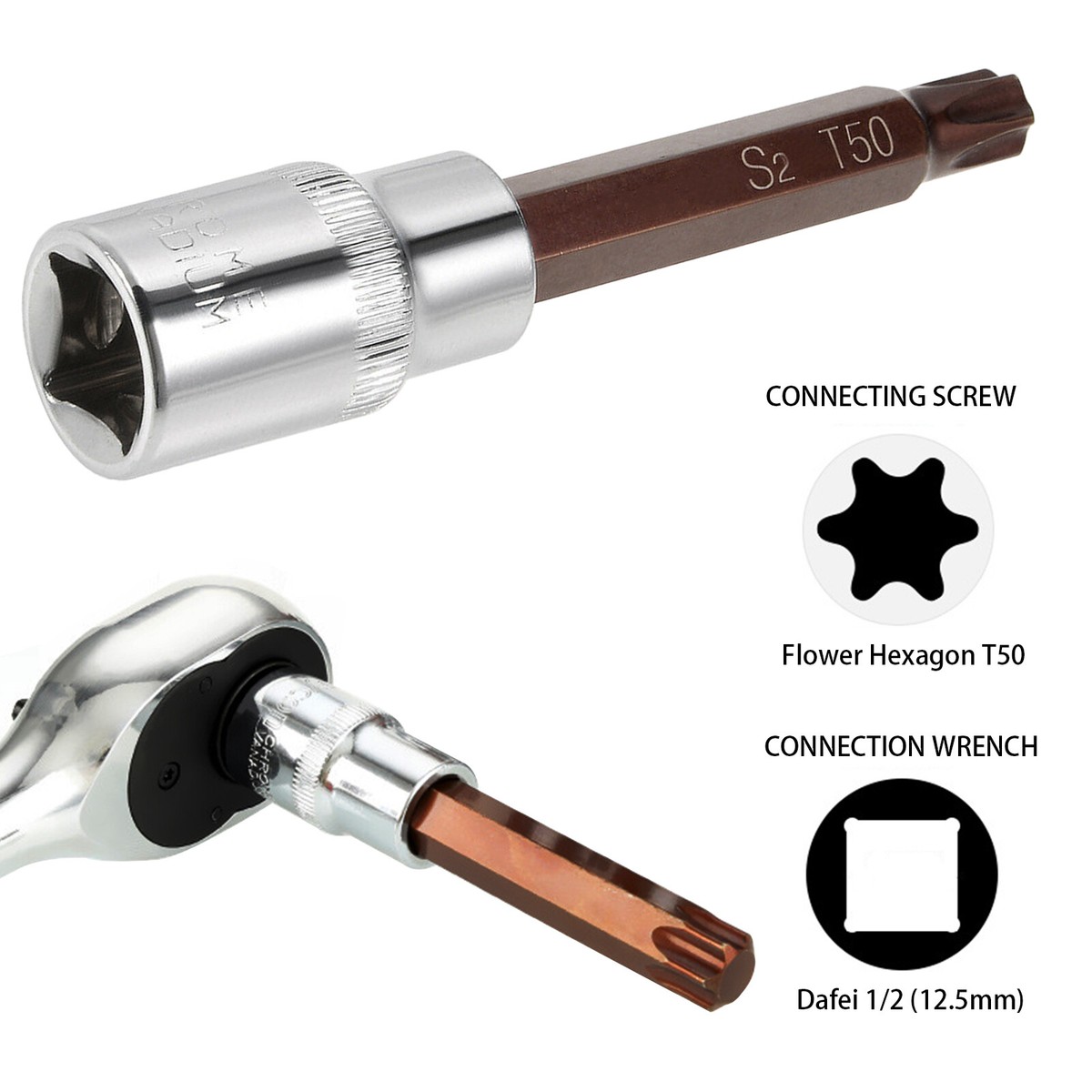 Uxcell 1/2-Inch Drive T27 Torx Bit Extra Long Socket, S2 Steel - View #4