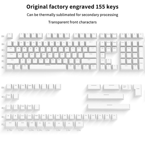 133 Key Mechanical Keyboard Keycaps Set PBT Keycaps Cherry MOA Profile Key Cap - Photo 8/19