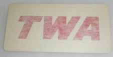 VINTAGE NOS 3M TWA DECAL STICKER AIRLINES 6" X 3" WHITE WITH RED LETTERS
