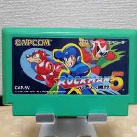 Mega Man 5 ROCKMAN V 5 Famicom NES CAP-5V 1992 NTSC-J Nintendo Capcom Cartridge