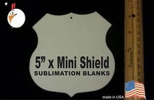 5" SHIELD,  High Gloss Aluminum, w / holes, Dye Sublimation Blanks - 30 pack  **
