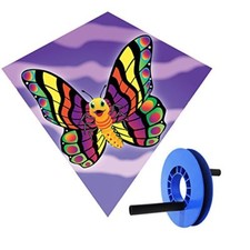 Diamond Butterfly Kite AND A Kite Reeler Colors May Vary And A Bonus Carry Bag