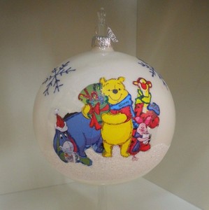 Immagini Natalizie Winnie The Pooh.Pallina Natale Winnie The Pooh Disney Vetro Decorata A Mano Bianco Tigro Ebay