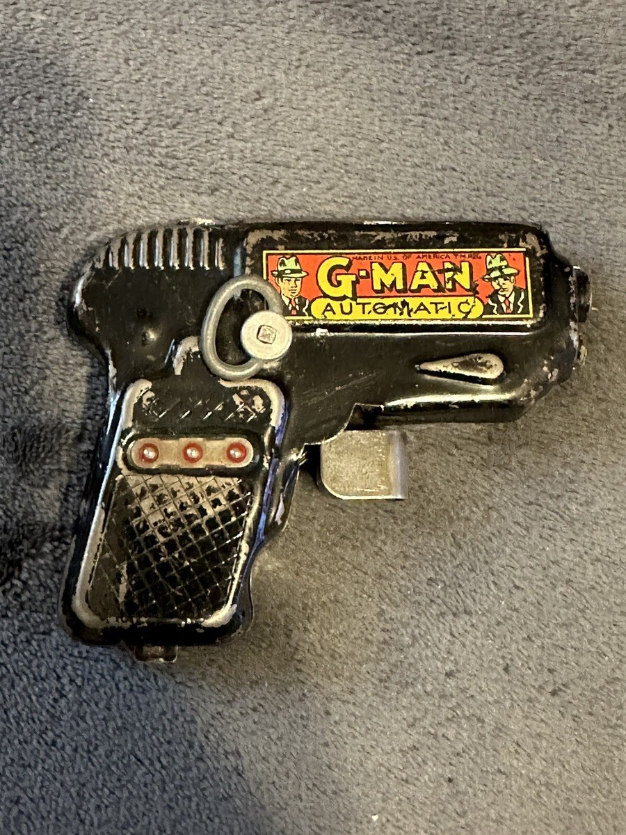 洋楽 G-MAN COLLECTOR'S ITEM Vintage Marx Toys G-Man Automatic Sparking Toy Gun Works No