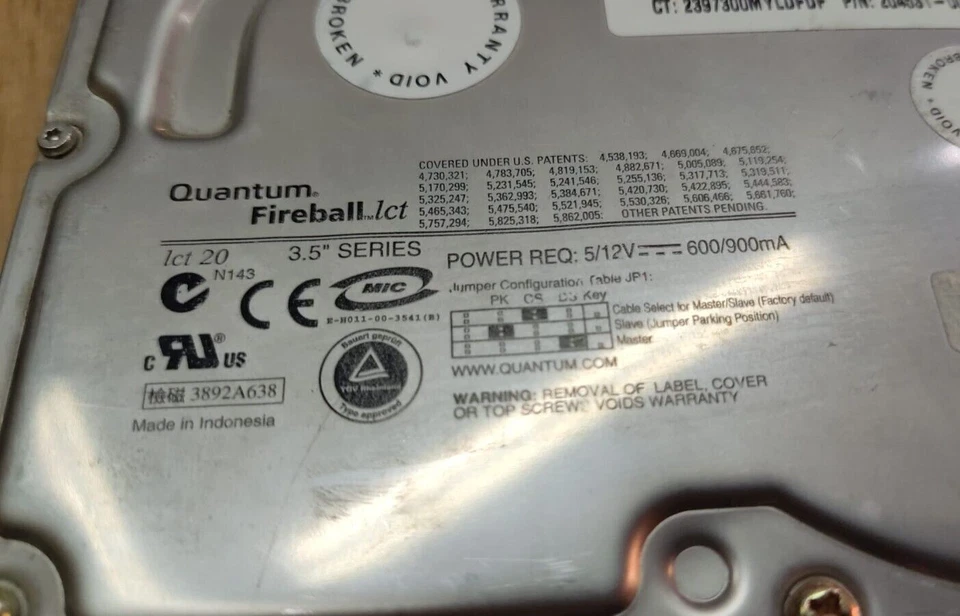 HARD DISK IDE QUANTUM FIREBALL 20.4 GB 3,5" - Immagine 4 di 4