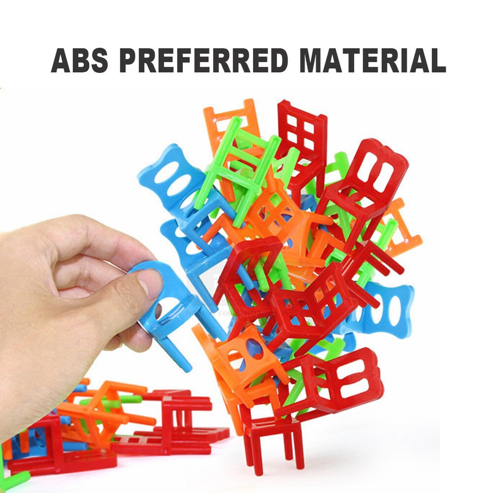 24 pcs Colorful Stacking Chair Set Balancing Chair Game Children
