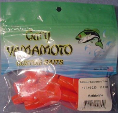 Gary Yamamoto 3'' Twin Tail Saltwater Spinnerbait Trailer 16T-10-320 Methiolate