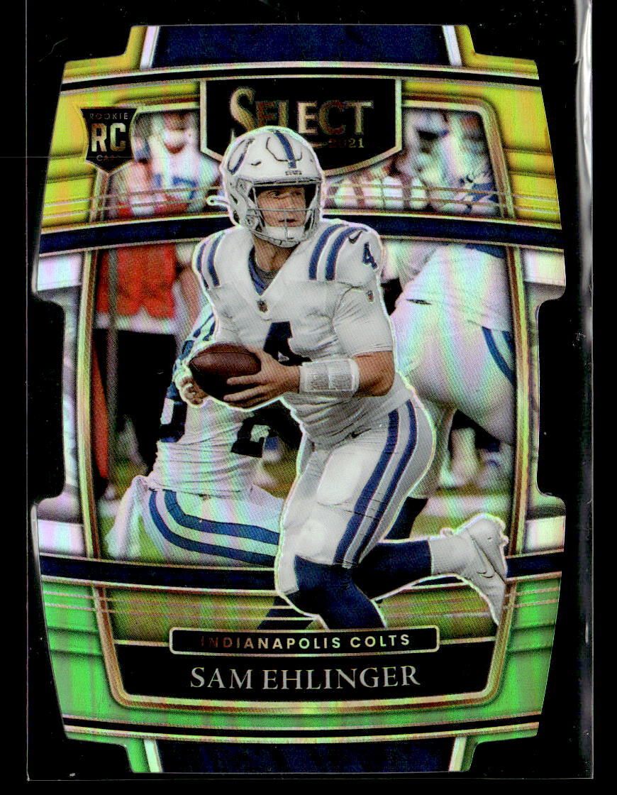 Sam Ehlinger 2021 Panini Select #98 Green and Yellow Prizm Die Cut