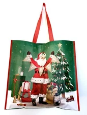 TJ Maxx Santa Merry Banner Christmas Tree Milk Garland Reusable Tote Bag Gift!