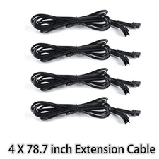 4x 2M 6.5ft 4PIN Extension Wire Cable Connector For RGB LED Rock Light Strip