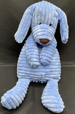 Jellycat 15” Blue Cordy Corduroy Ribbed Puppy Dog Plush Toy