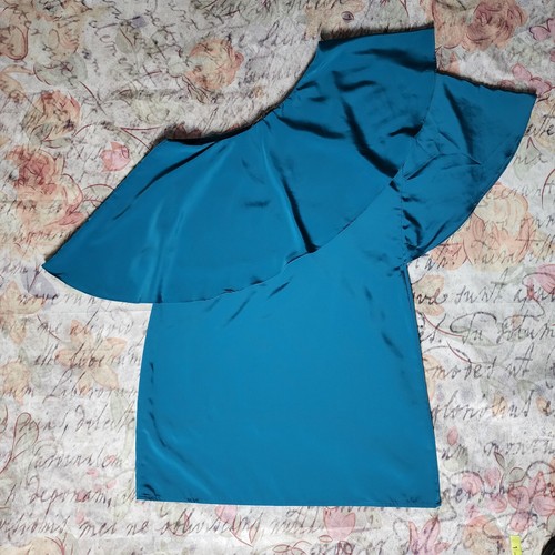 Collective Concepts Teal One Sleeve Dress XS - Picture 2 of 5
