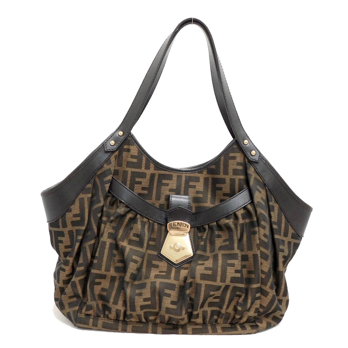 FENDI Zucca Canvas Brown Shoulder Tote Bag #29 Rise-on | eBay