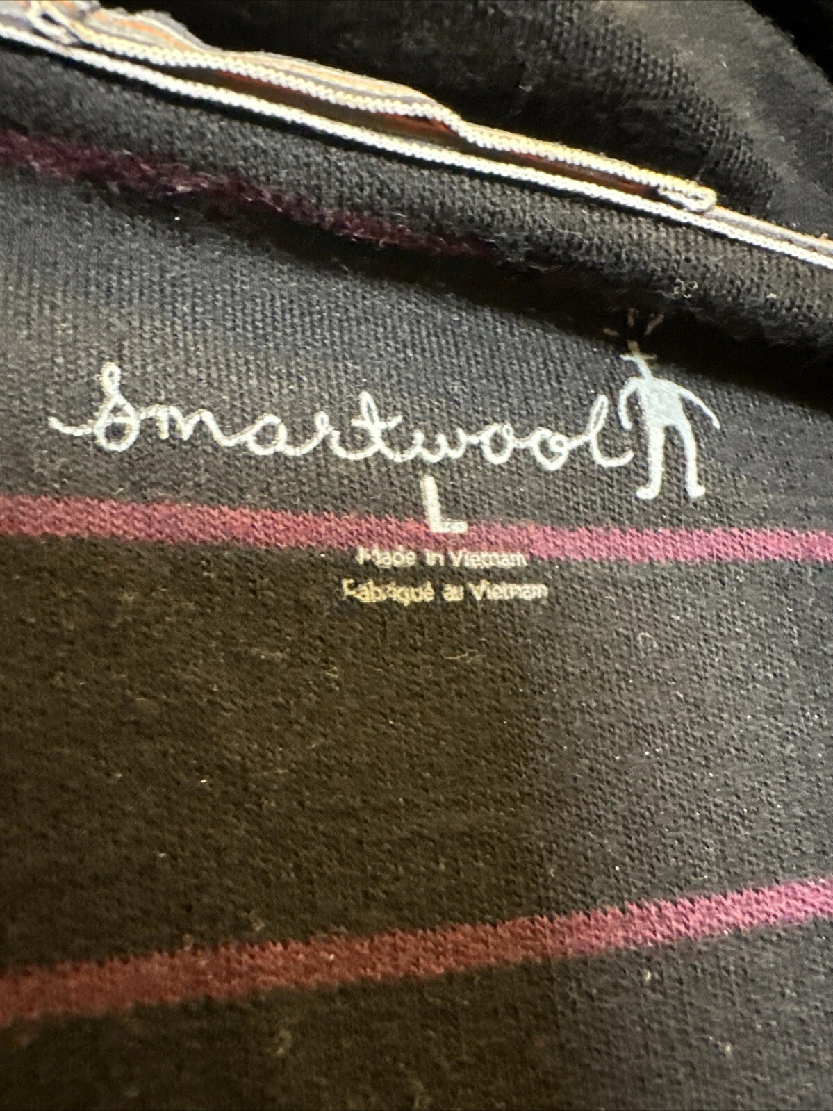 smartwool mid 250 zip t purple stripes merino wool 1/4 shirt