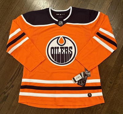 Edmonton Oilers Jersey Mens 52 Large Orange Adidas Strap