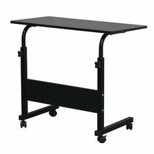 Adjustable Laptop Desk Mobile Standing Desk Bedside Side Table Rolling Work Desk