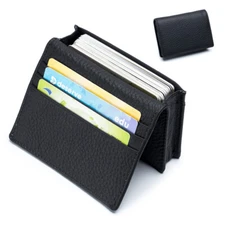 Business Card Holder/Credit Card Wallet Genuine Leather Card Case Organizer