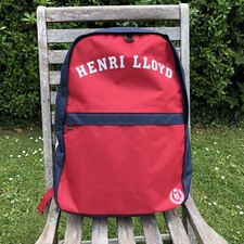 Image of HENRI LLOYD BACKPACK GYM SCHOOL COLLEGE TRAVEL Bag Soft Canvas; Red Blue