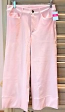 NWT New Fresh Produce Rose Pink Freshfit Wide Leg Crop Capri Pants L MSRP 62