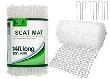 Cat Scat Mat Clear 14 ft. with 10 Staples, Anti-cat Network with Spikes Diggin