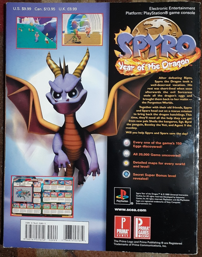 Spyro Year Of The Dragon Prima Official Strategy Game Guide PS1 VG - Picture 2 of 2