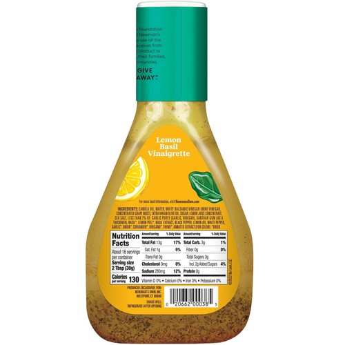 Newman's Own Zitrone Basilikum Italienische Vinaigrette Dressing Glutenfrei 16oz (12er Pack) - Bild 10 von 12