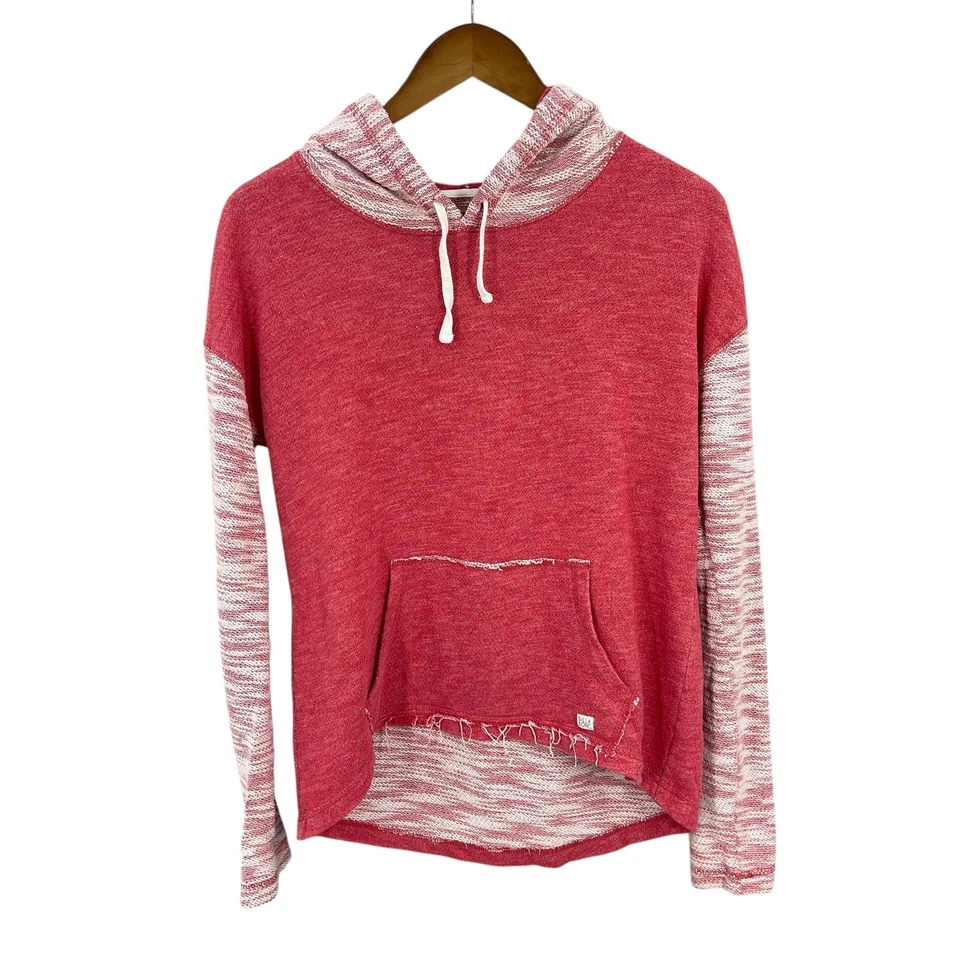 Moletom com capuz Billabong Boho feminino tamanho M mangas de malha náutica preppy bolso canguru - Imagem 3 de 4