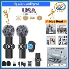 Mini Wireless Lavalier Microphone Noise Reduction for iPhone, Android, USB-C