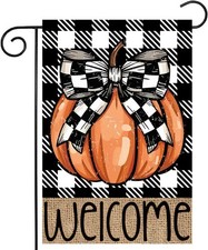 Fall Pumpkin Garden Flags 12x18 Vertical Double Sided, Welcome Fall Yard Flag