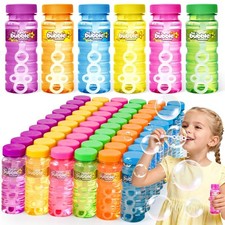 60 PCS Bubble Bottles with Wands - Assorted Colors, Bulk Bubbles for Kids Fun