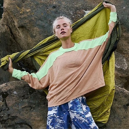 Top Free People Movement taglia XS oversize tutto verde marrone atletico attivo - Foto 2 di 12