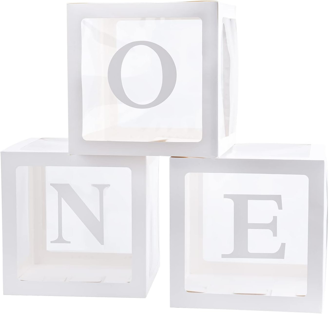 1st Birthday Balloon Box Decor Set - 3-Piece ONE Theme for Boys & Girls