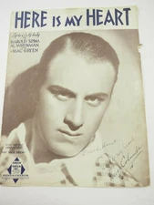 Russ Columbo (1908-1934) with Frank Horst actor Autographed Here is My Heart