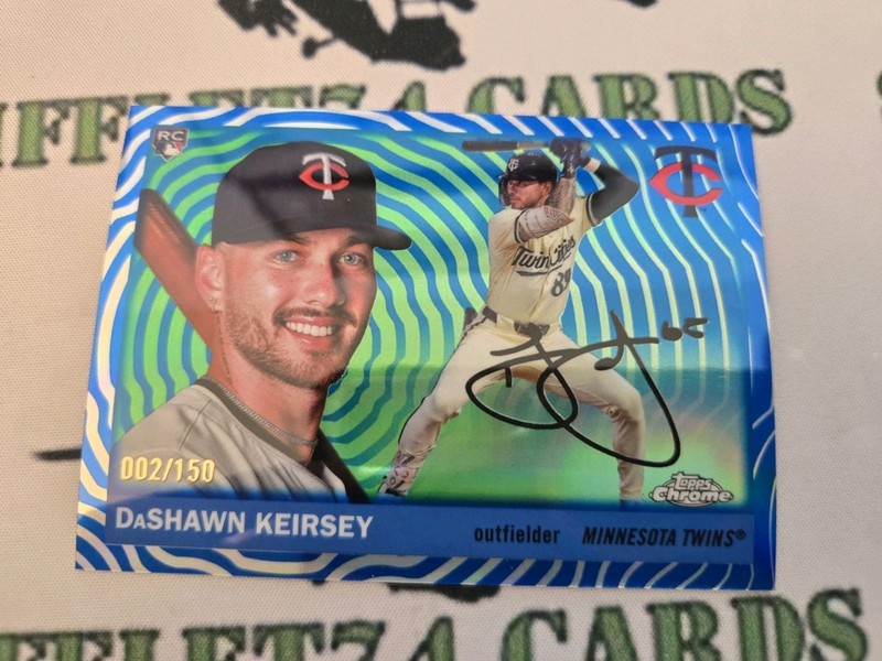2025 Topps Chrome Platinum Anniv. RC DaShawn Keirsey Jr. Blue Vibrations /150