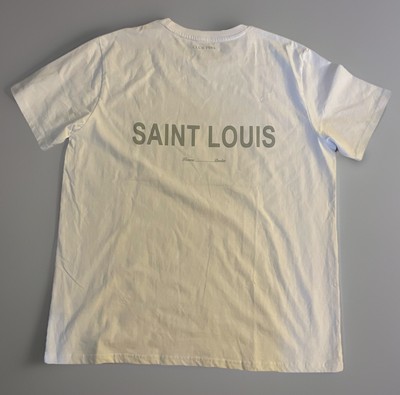 Club 1984 ILE St. Louis Short Sleeve Graphic Print T-Shirt White Gray US XL JBHS
