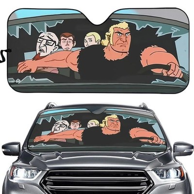 Venture Bros Brock Samson Car Sun Shade - Black & White Windshield Cover for Adu