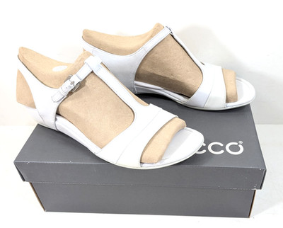 Ecco Touch 25 S Womens Size Us 10-10.5 Eu 41 White Blanc Leather Wedge