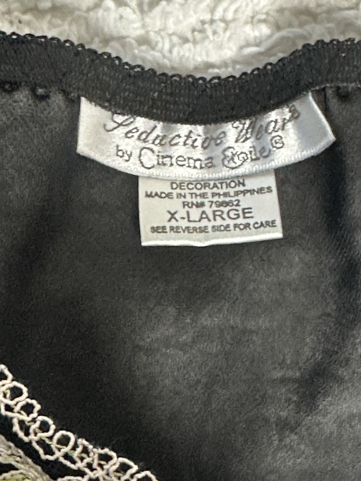 Seductive Wear Cinema Etoile Black Sheer Floral Baby Doll Whimsy Goth XL